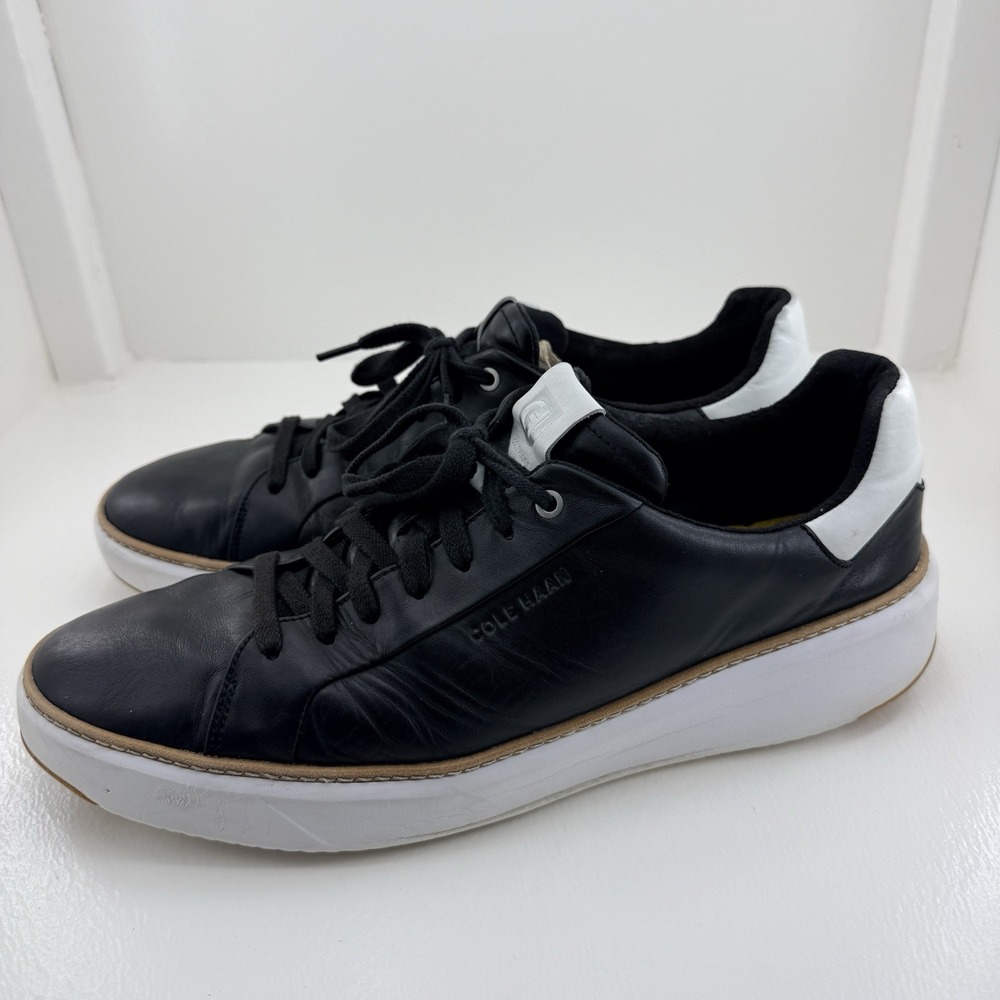 Cole Haan Grand Pro Topspin Mens Sneakers Black Leather C34226 Size 13 M